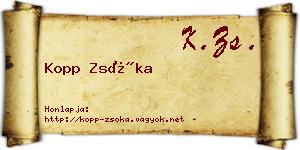Kopp Zsóka névjegykártya